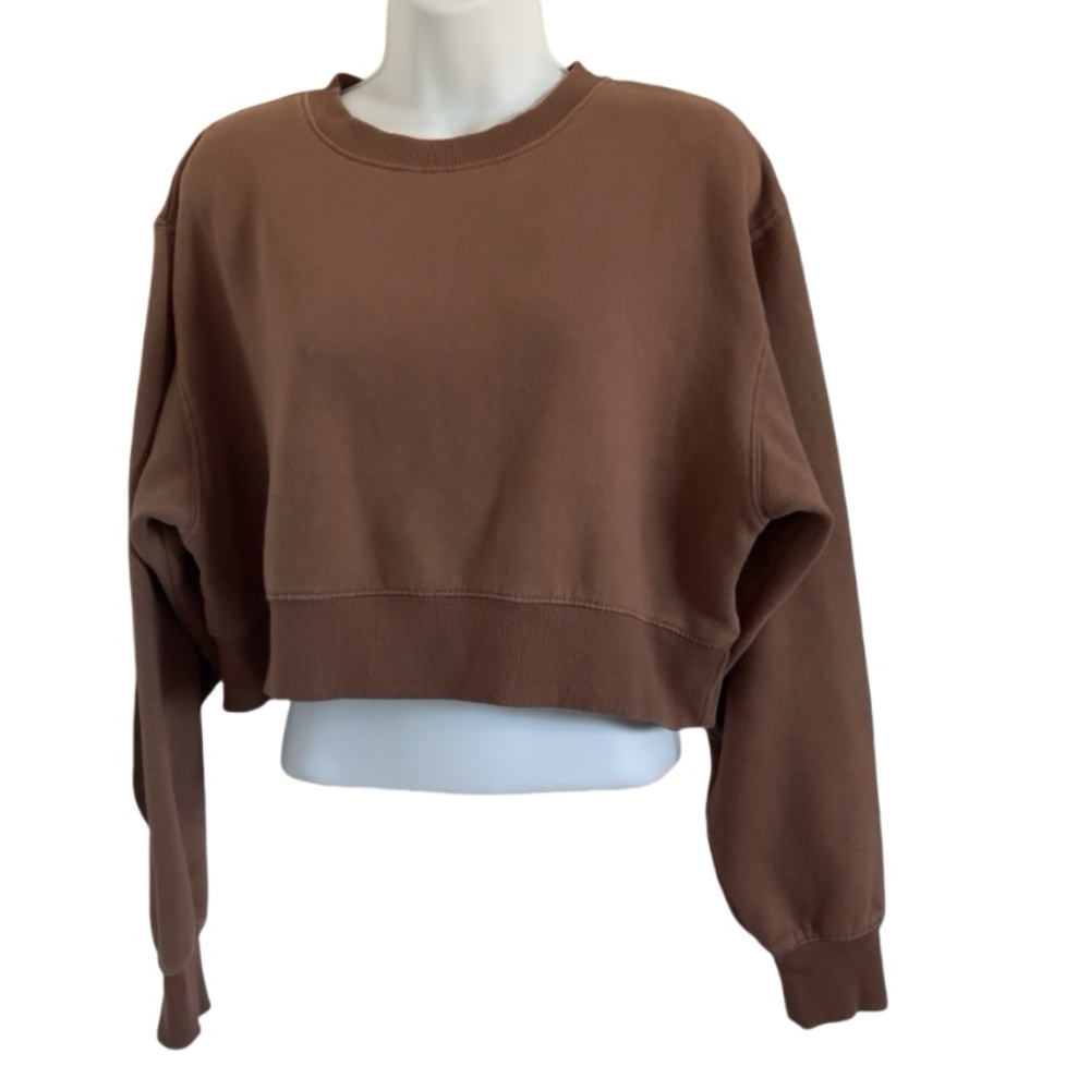 Cotton On Brown Cropped Sweatshirt Fairy Grunge Size S